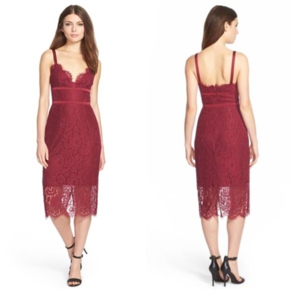 NWT KEEPSAKE Interlude Lace Dress in Deep Plum